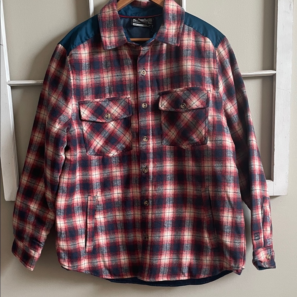 Avalanche Red and Blue Plaid Shirt Jacket